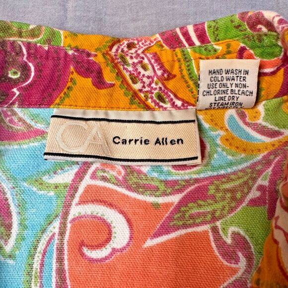 VTG Carrie Allen Paisley Beaded Sequin Denim Jacket Womens Medium Cotton Boho - Picture 4 of 14